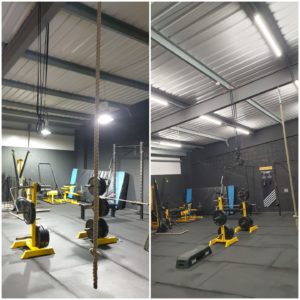 A picture of Lighting installation we did for a gym in Cardiff